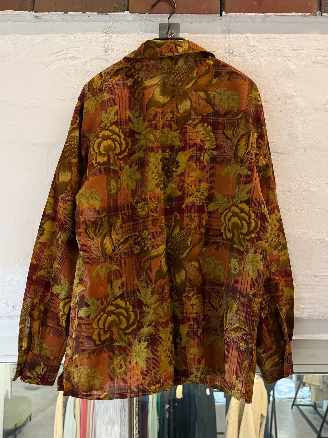 JAEGER 예거 브리티쉬 플로럴 패턴 울 셔츠 L 상품이미지5