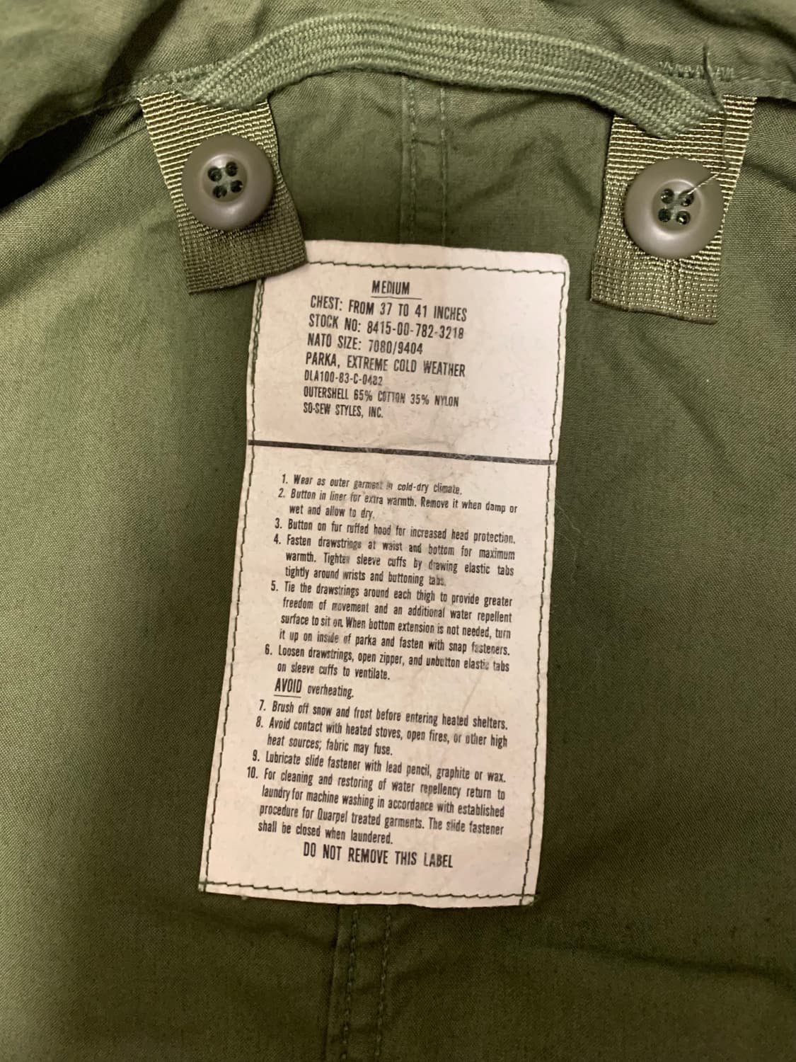 오리지널 개파카 m65 m사이즈 민트급(노수선) 상품이미지3