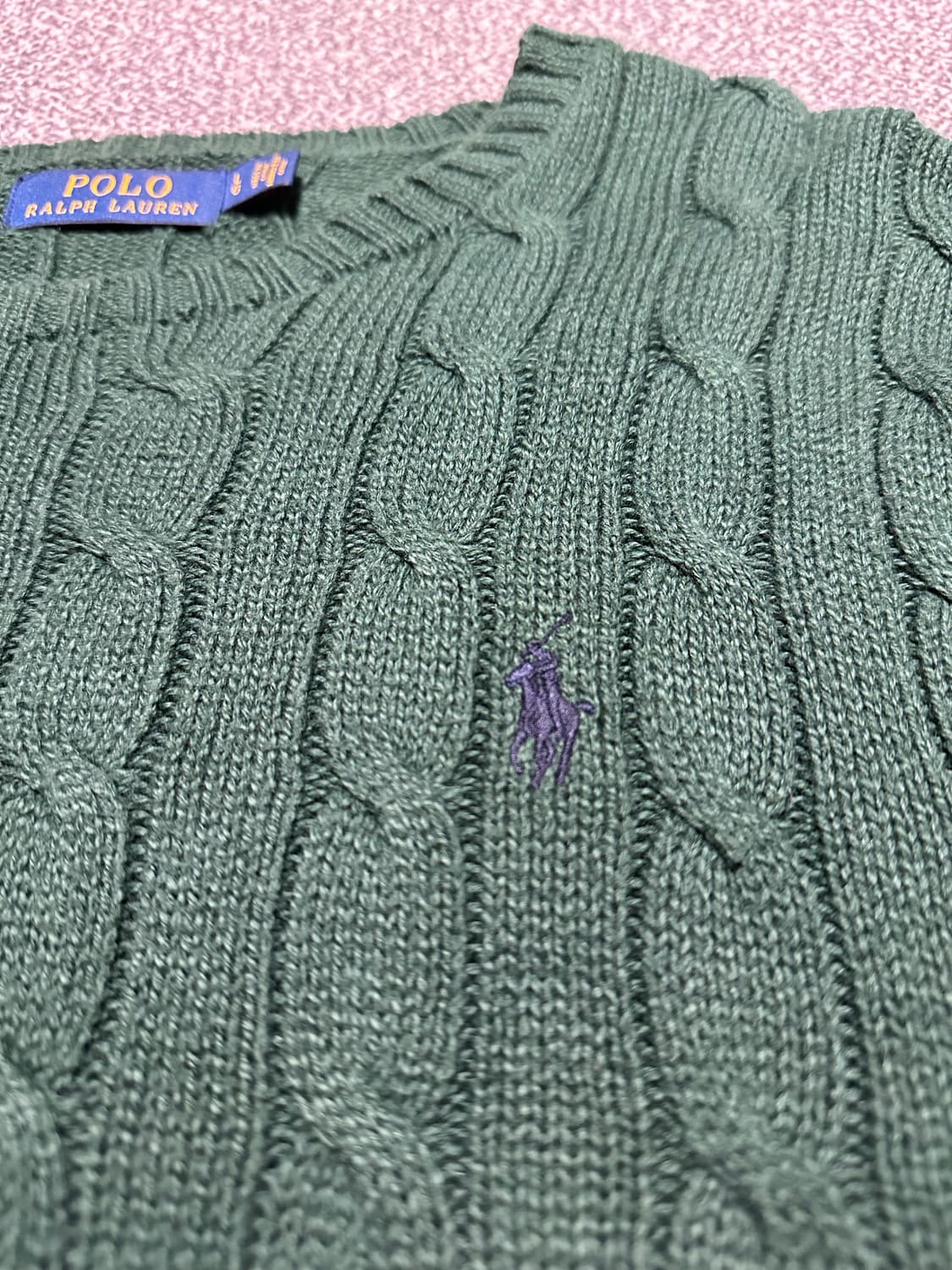 폴로랄프로렌 그린 코튼 케이블 니트 L 상품이미지2
