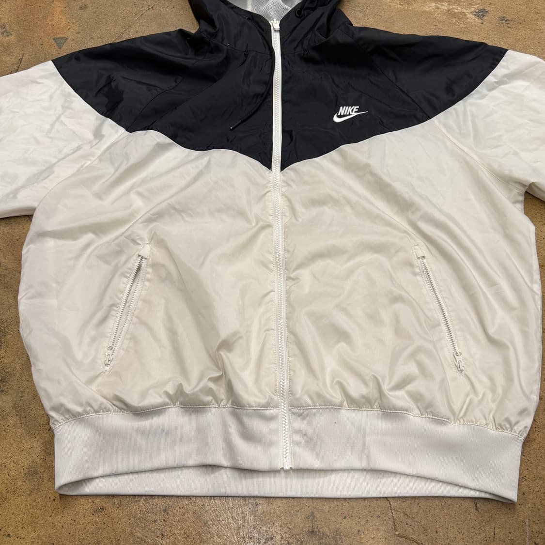 [정품/XXL] 나이키 바람막이 블랙 아이보리 후드 집업 b15 상품이미지3