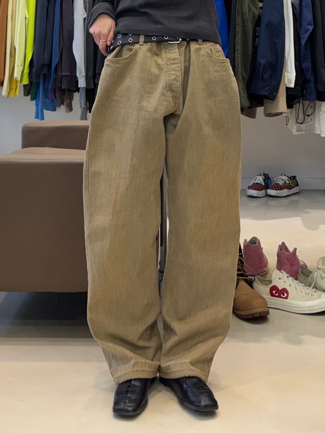 질 샌더 레더 택 데님팬츠 상품이미지6