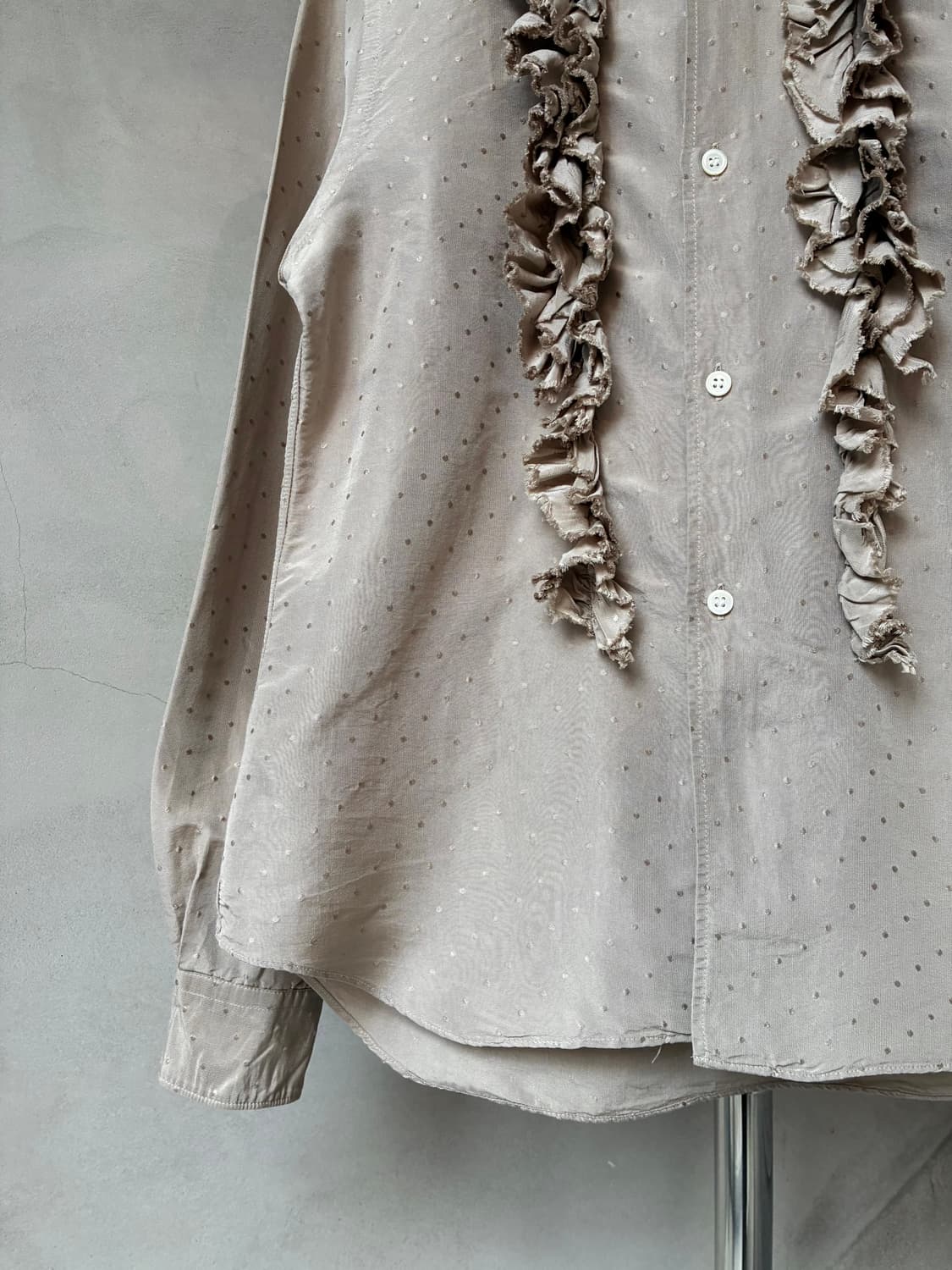 꼼데가르송 robe de chambre 도트 프릴 셔츠 상품이미지2