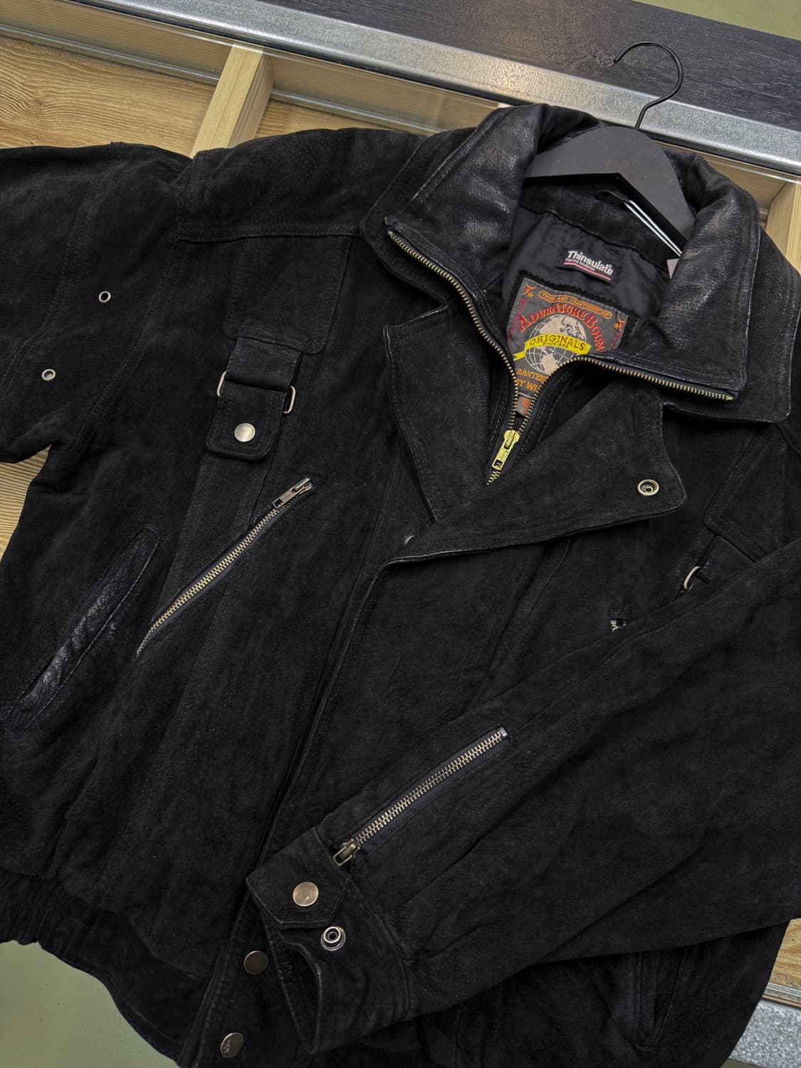 어드벤쳐 바운드 90s 더블 카라 스웨이드 레더 봄버 자켓 상품이미지4