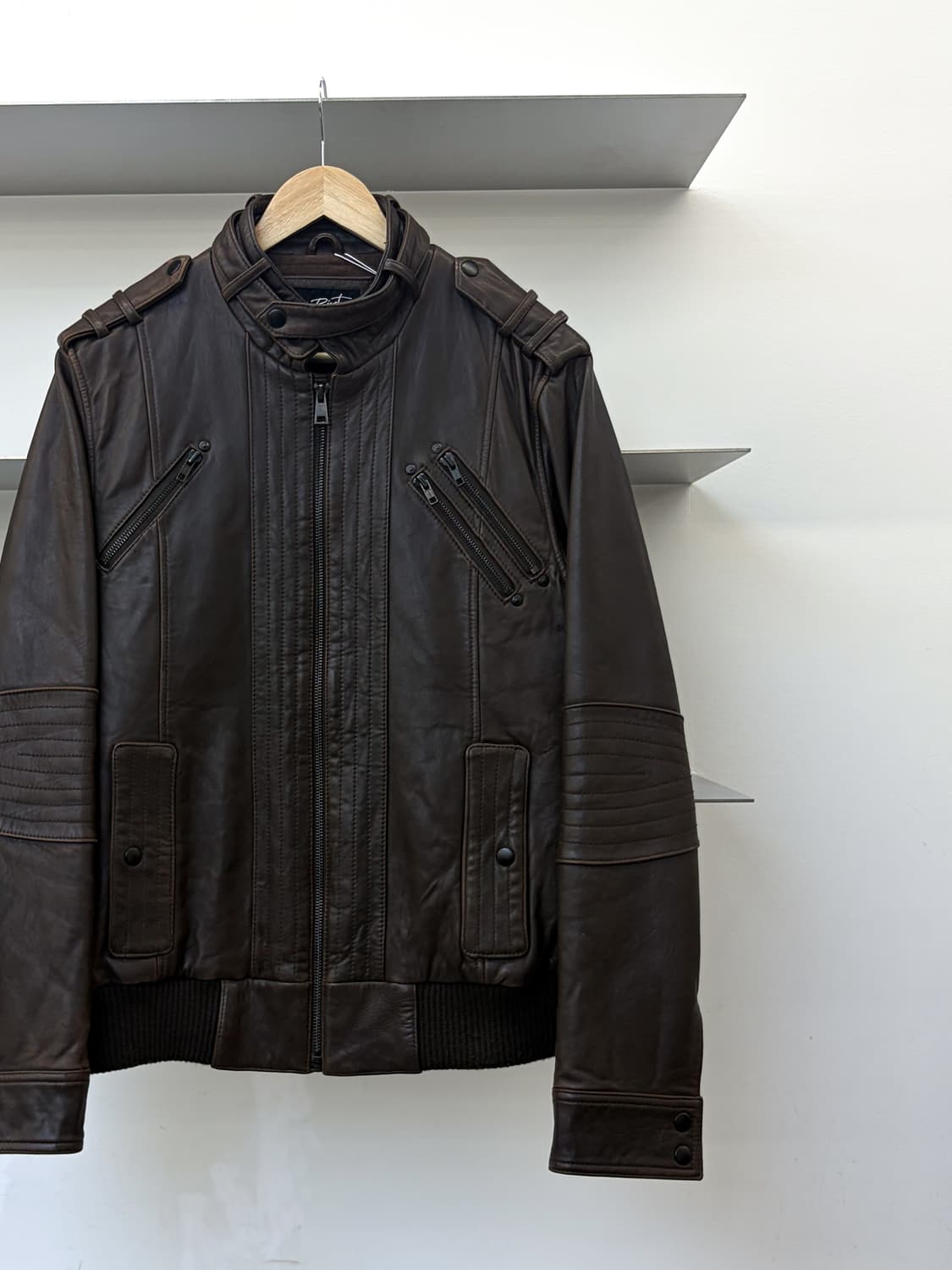 블랙리벳 멀티 집 램 레더 바이커 자켓 상품이미지2