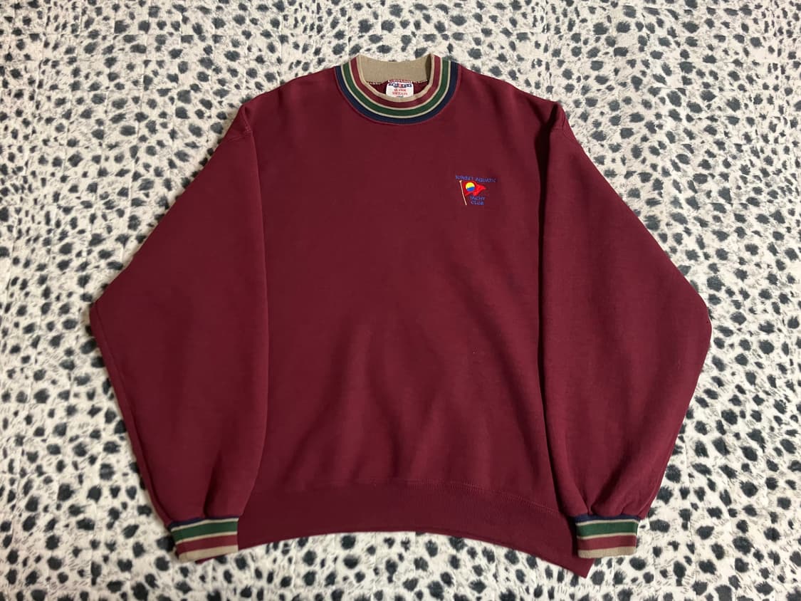 USA 빈티지 90s Jerzees 저지스 50/50 버건디 스웻셔츠 L 상품이미지1