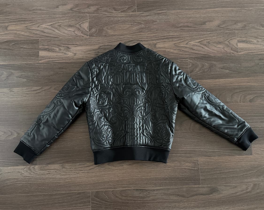 베르사체 진 꾸뛰르  블랙 레더 봄버 자켓 상품이미지2