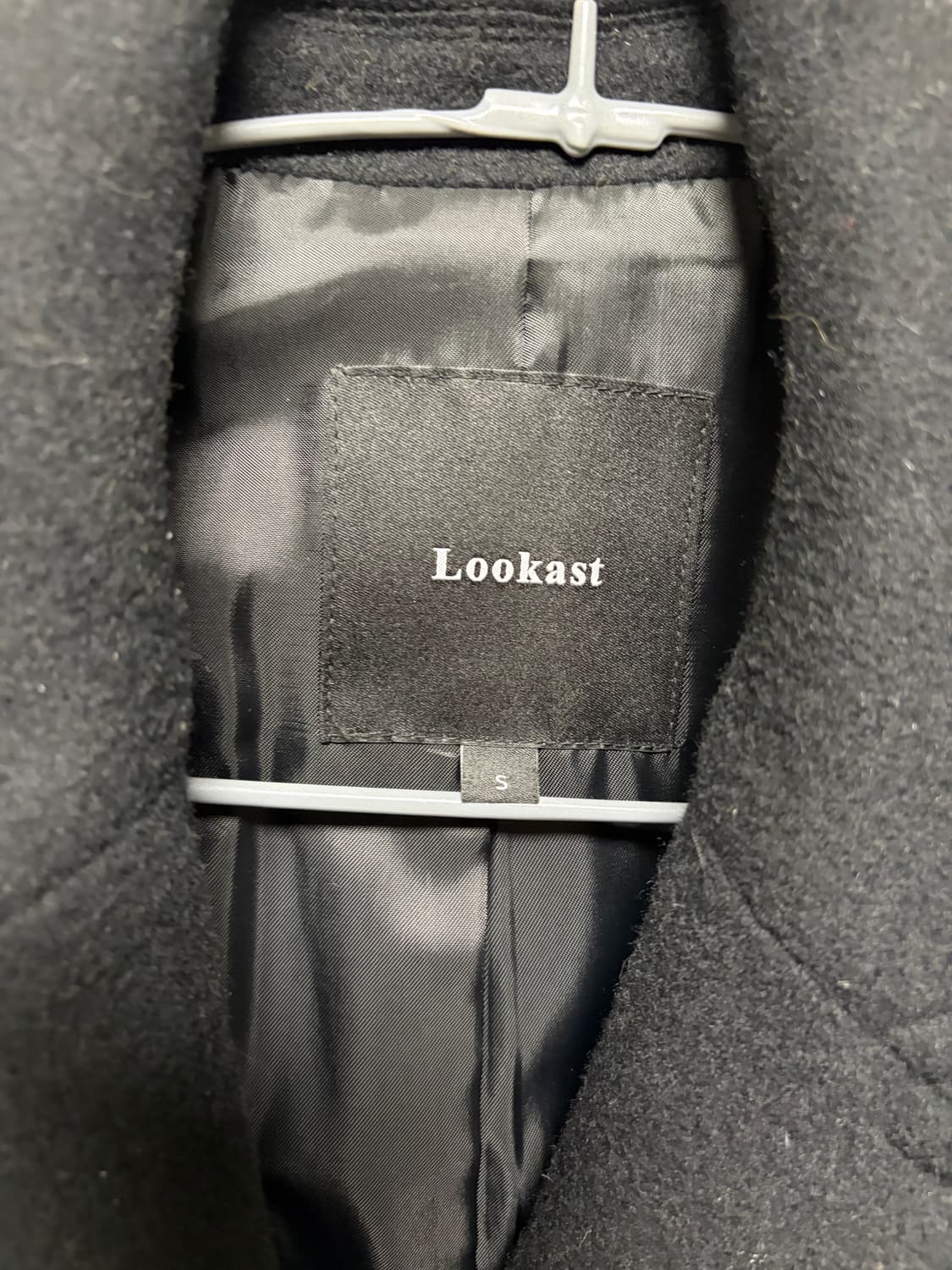 룩캐스트 블랙 소이 울 싱글 코트 상품이미지5