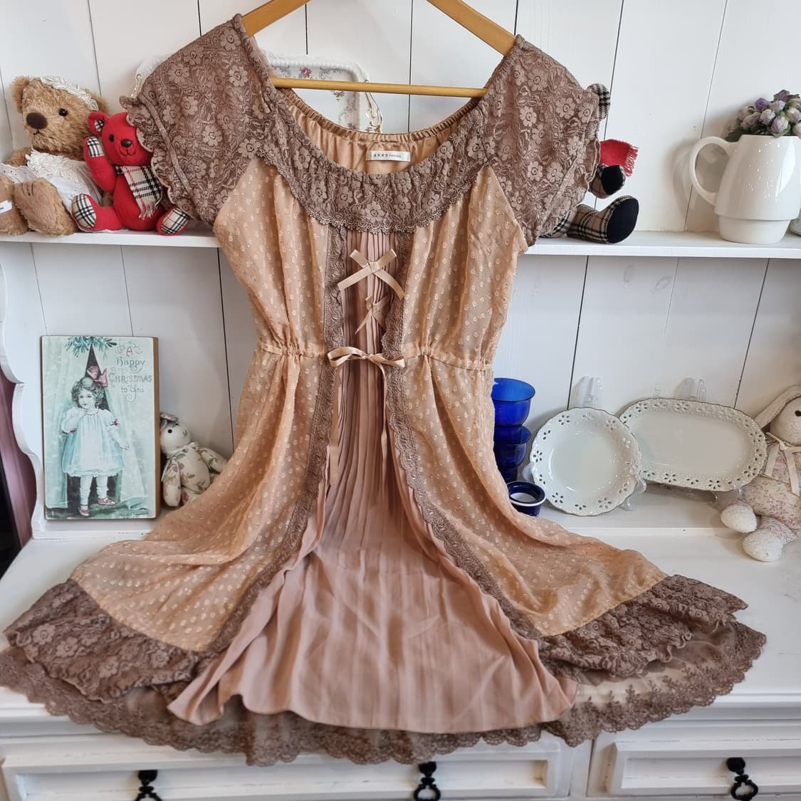 엑시즈팜(axes femme) 레이스 쉬폰 원피스 상품이미지6