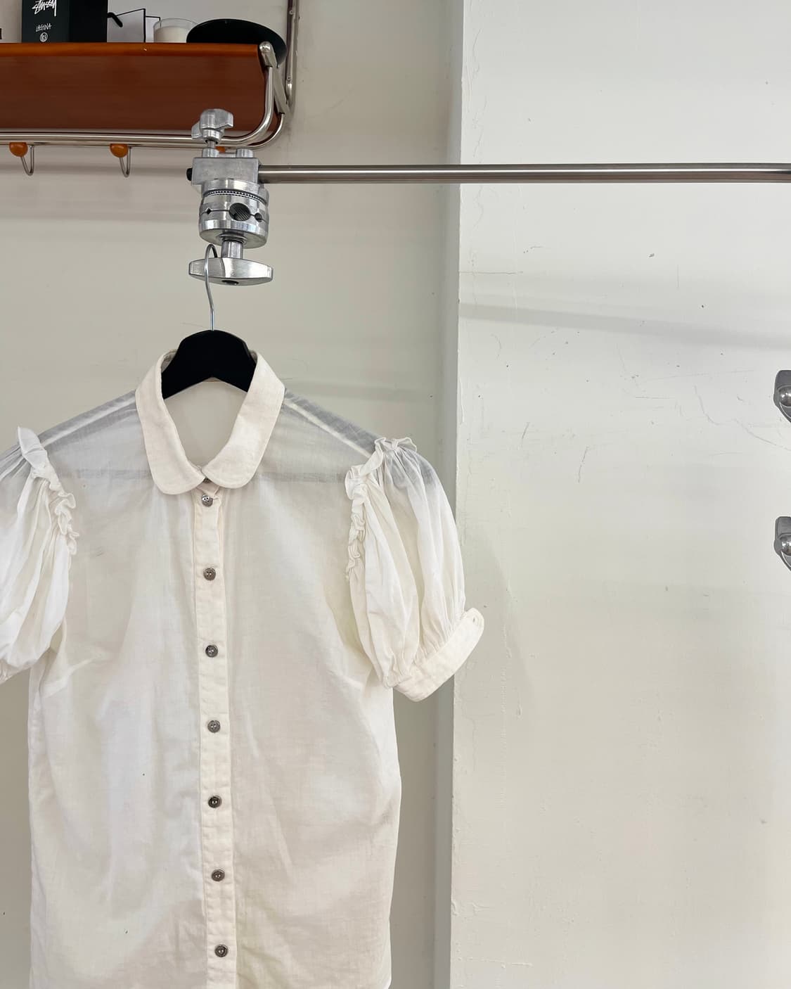 돌체 앤 가바나 화이트 코튼 퍼프 슬리브 셔츠 상품이미지4