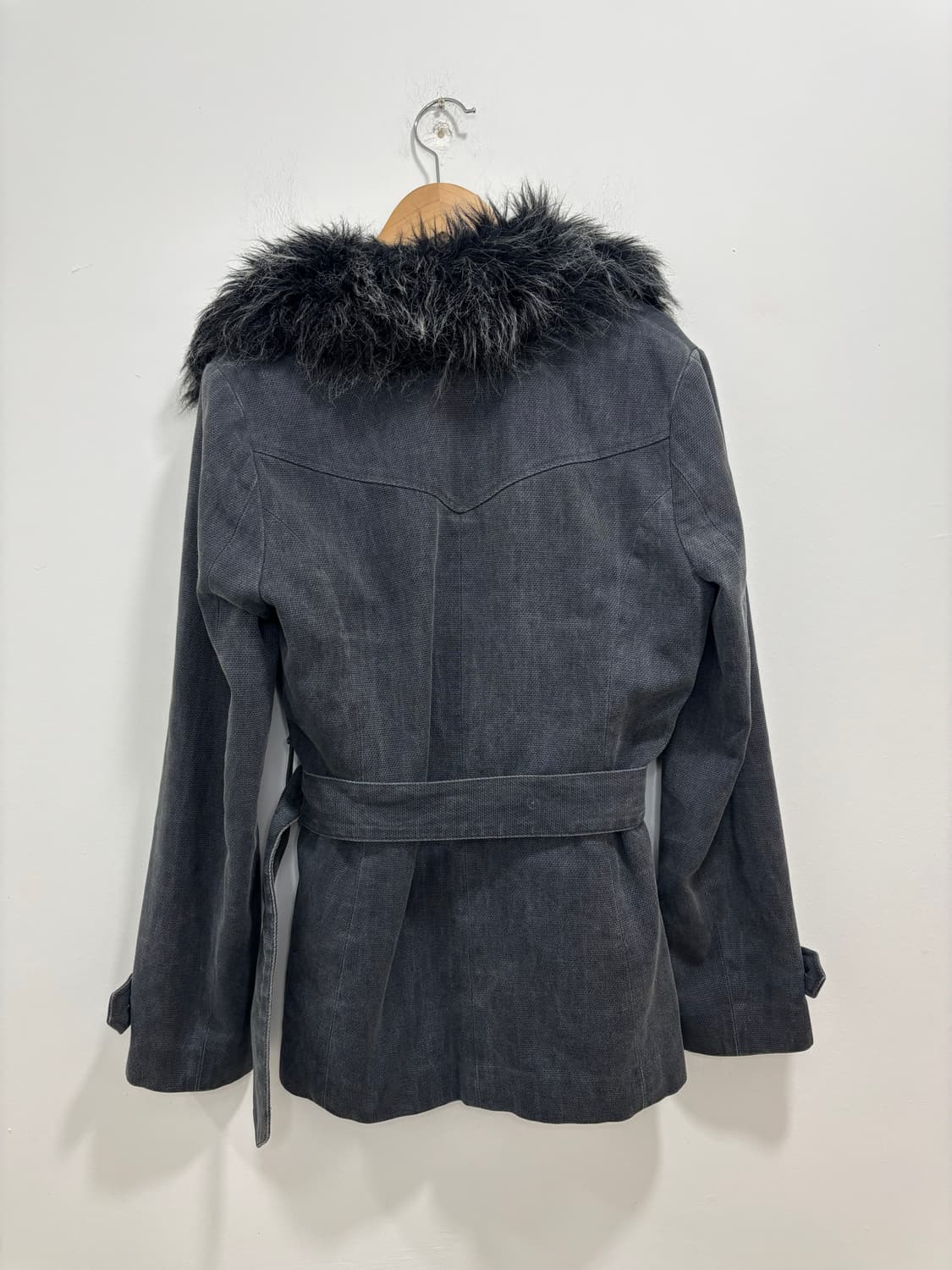 Y2k 워싱 벨티드 더블 코트 상품이미지7