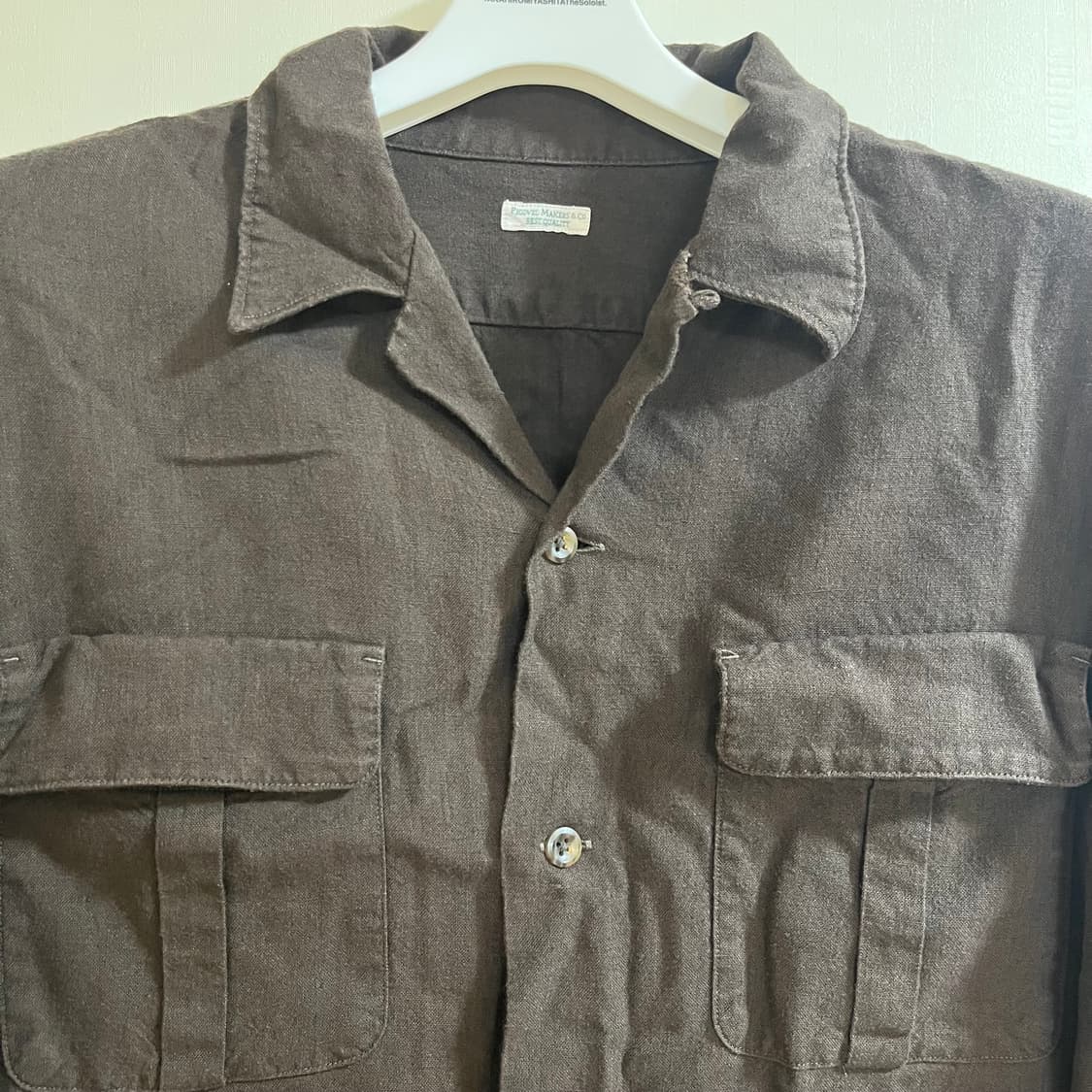 Phigvel 피그벨 브라운 반팔 포켓 셔츠 상품이미지2