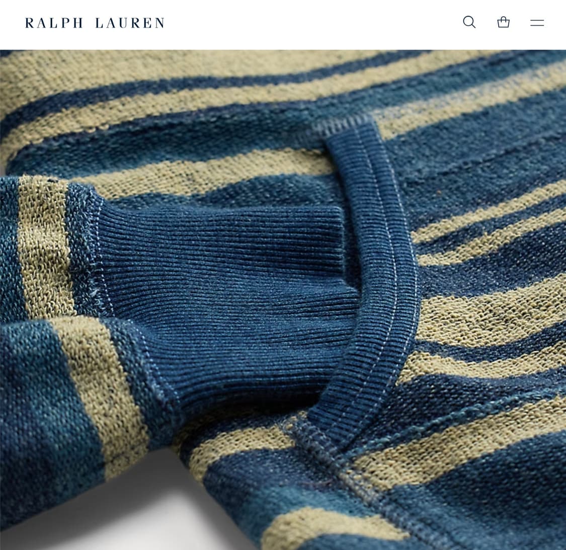RRL(더블알엘) 인디고 스트라이프 리버스 테리 후디(L) 상품이미지4
