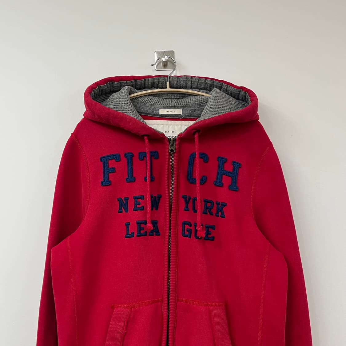 아베크롬비 자수로고 레드 후드집업 상품이미지4