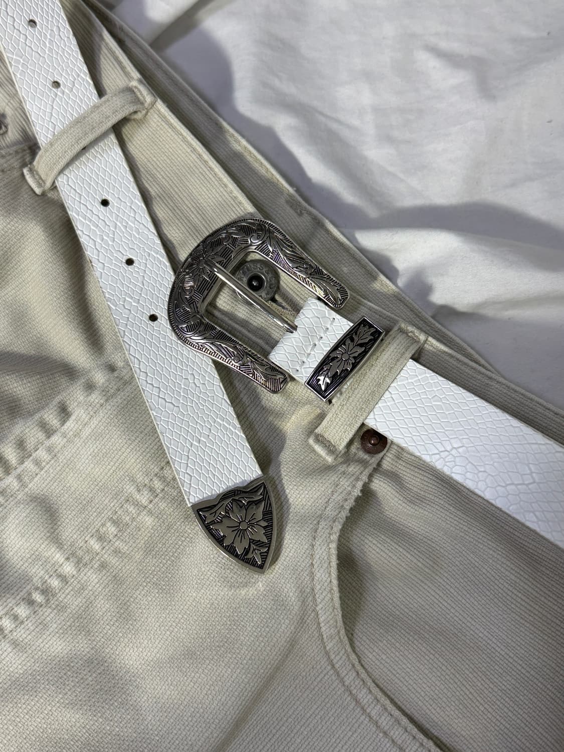 빈티지 크로커다일 웨스턴 벨트 상품이미지1