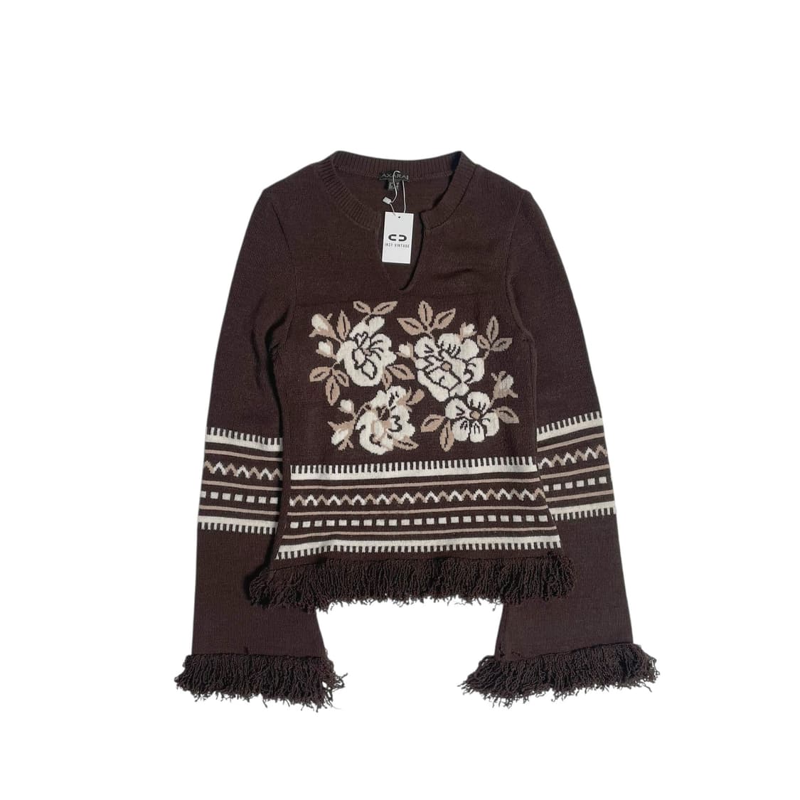 Axara 꽃 프린지 디테일 니트 (france)   상품이미지1
