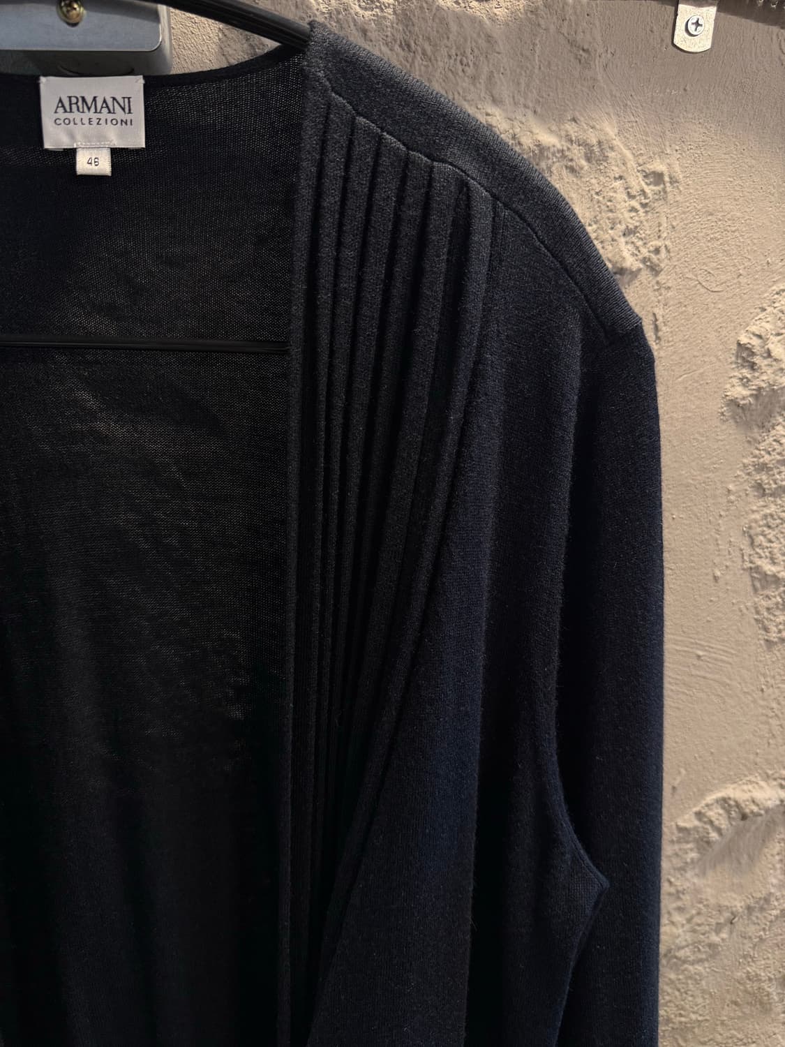 46 아르마니 ARMANI 콜레지오니 실크 캐시미어 오픈 가디건 블랙 상품이미지4