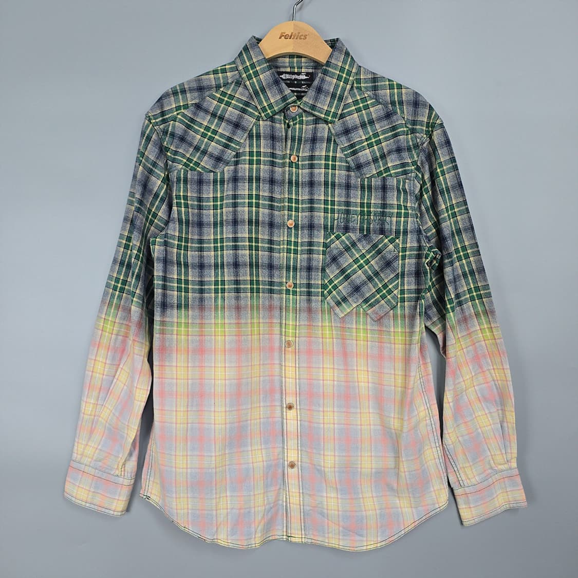 허니오소리 그라데이션 체크셔츠 L 상품이미지1