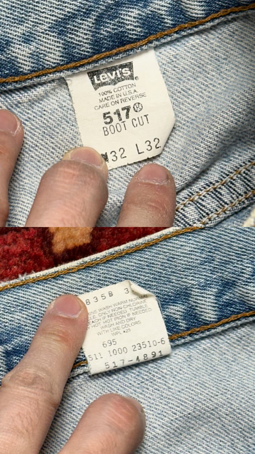 90's USA Made 리바이스 517 부츠컷 플레어진 상품이미지9