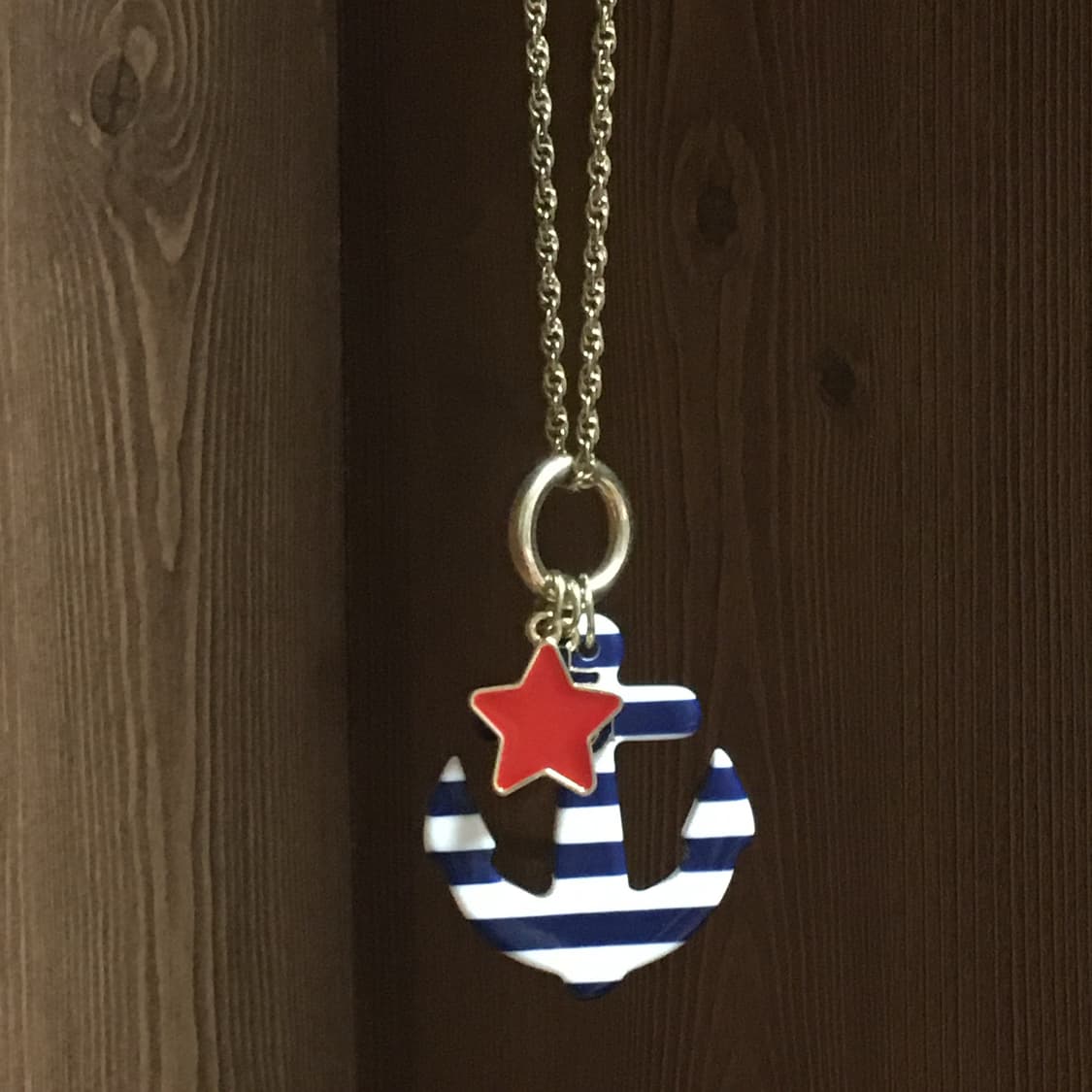 갸루 스트라이프 닻 목걸이 데코라 상품이미지1