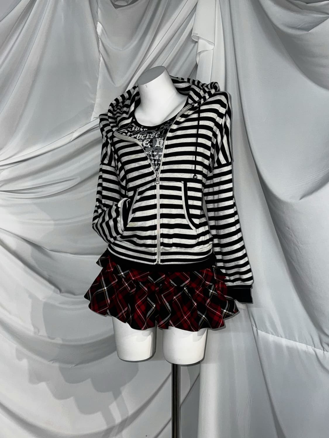 데일리 나나깔 레드 체크 펑크 코디세트  상품이미지6