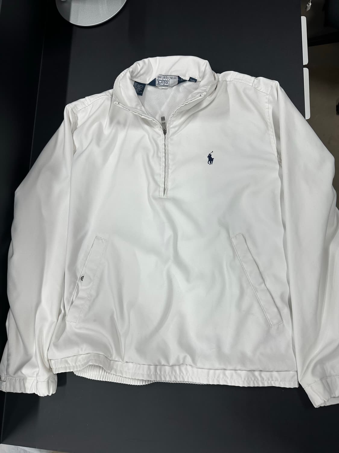 폴로 랄프로렌 폴리쉘 아노락 화이트 반집업 상품이미지4