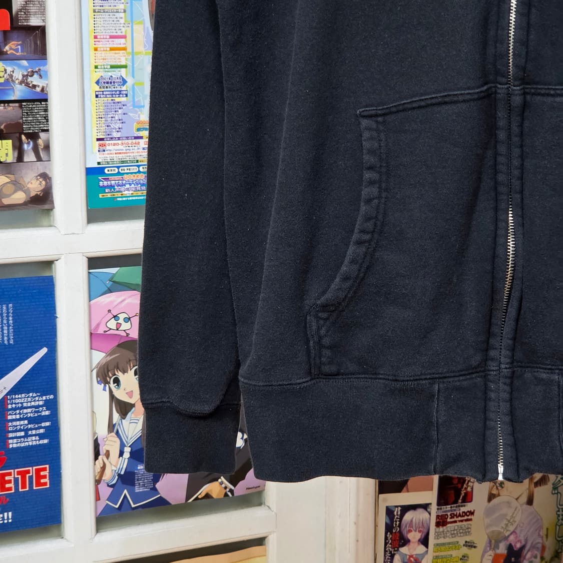 JPN 빈티지 프린팅 블랙 후드집업 상품이미지4