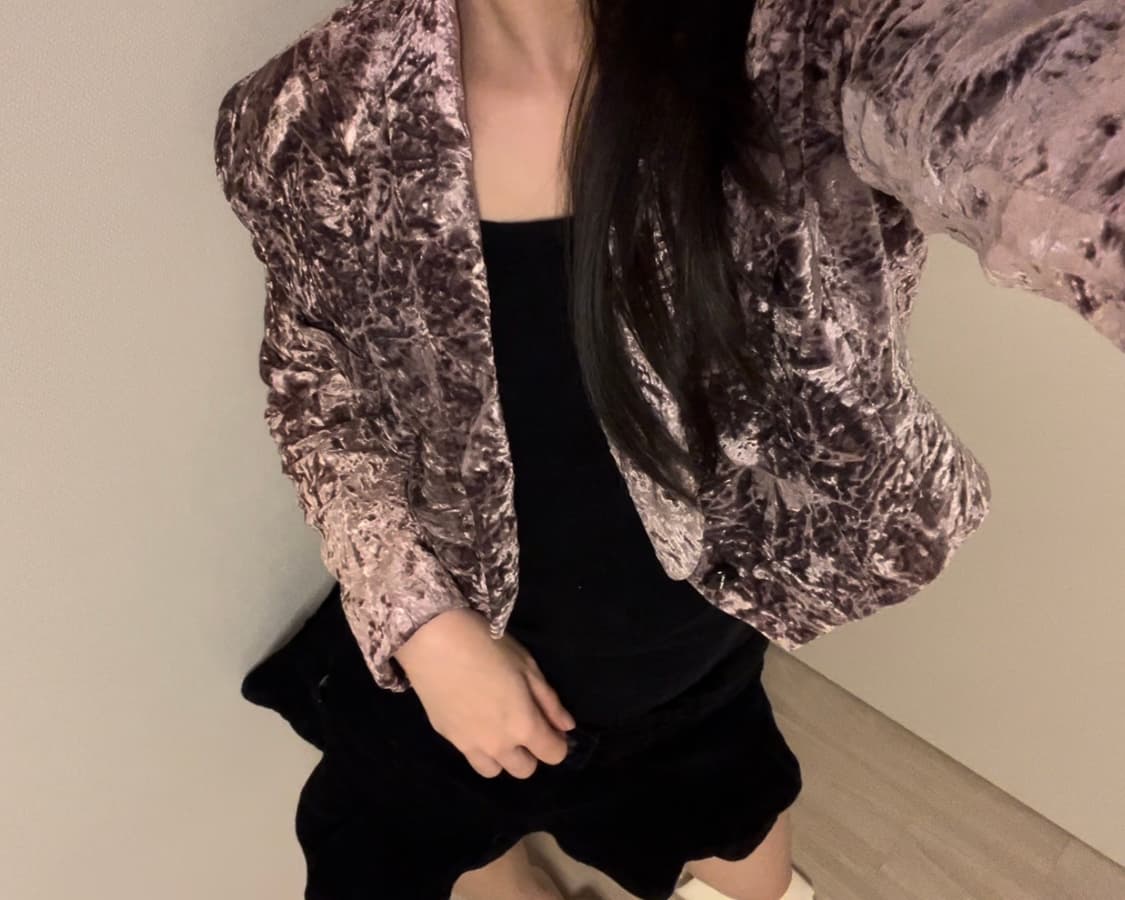 pink crack velvet jacket 상품이미지1