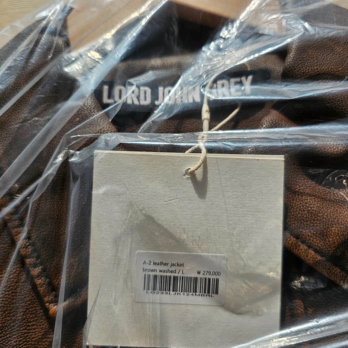 L 새제품) 로드 존 그레이 A-2 레더 자켓 브라운 워싱 워시드 상품이미지10