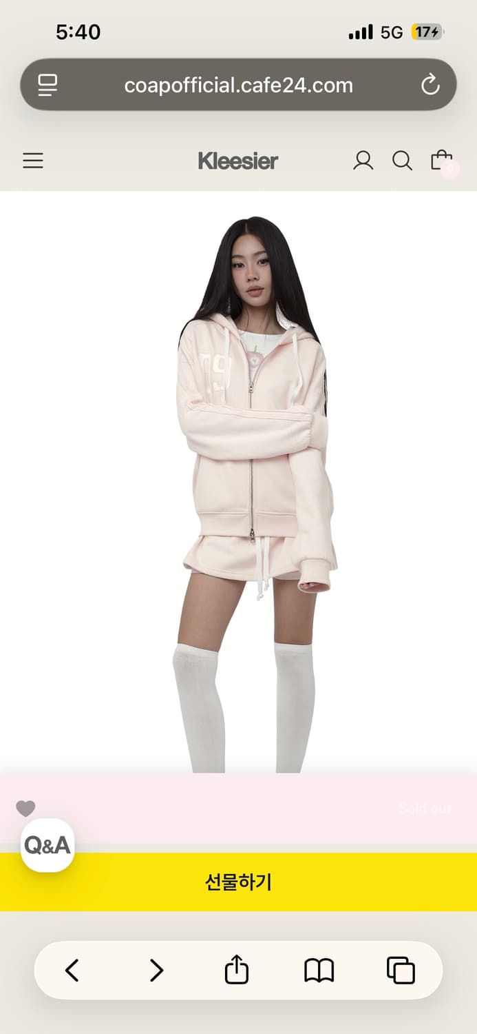 클리시어  09 Numbering hooded zip-up, Pink 상품이미지2