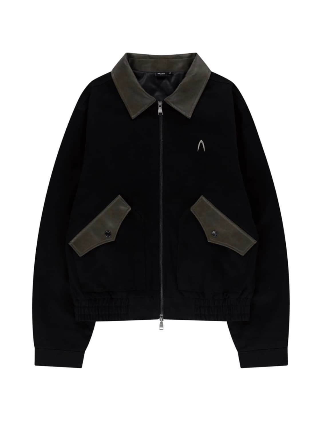 아캄 콘트라스트 레더 워크 자켓 상품이미지2