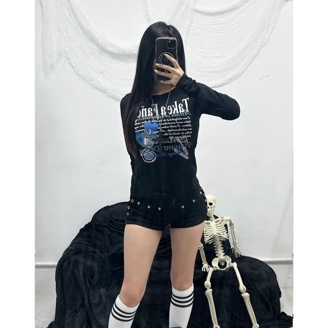 Y2K BlUE GLITTER LONGSLEEVE 상품이미지1