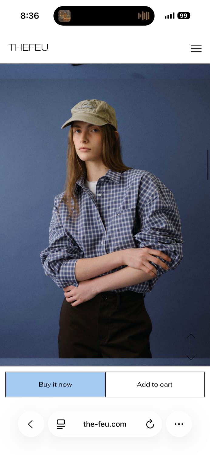 thefeu pocket check shirt(blue) 상품이미지1