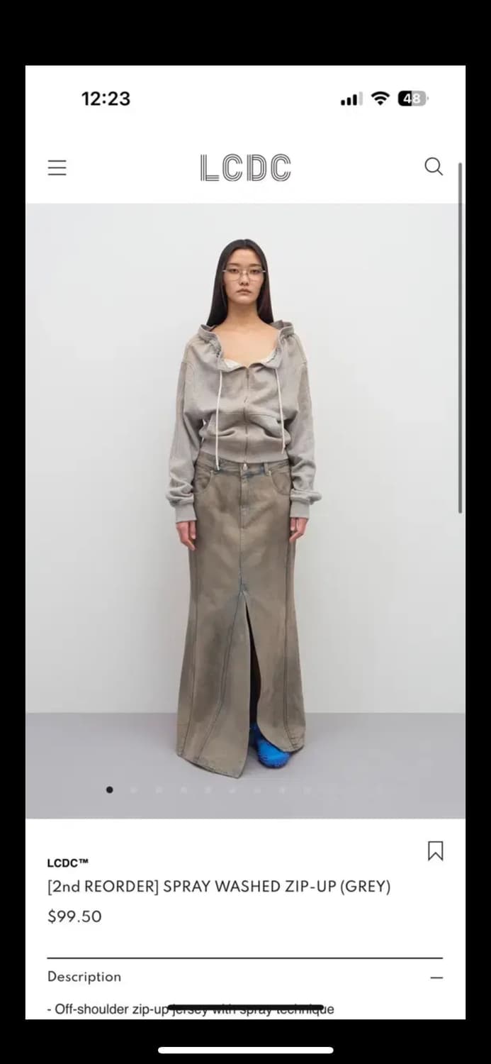 Lcdc spray washed zip-up 그레이 상품이미지3