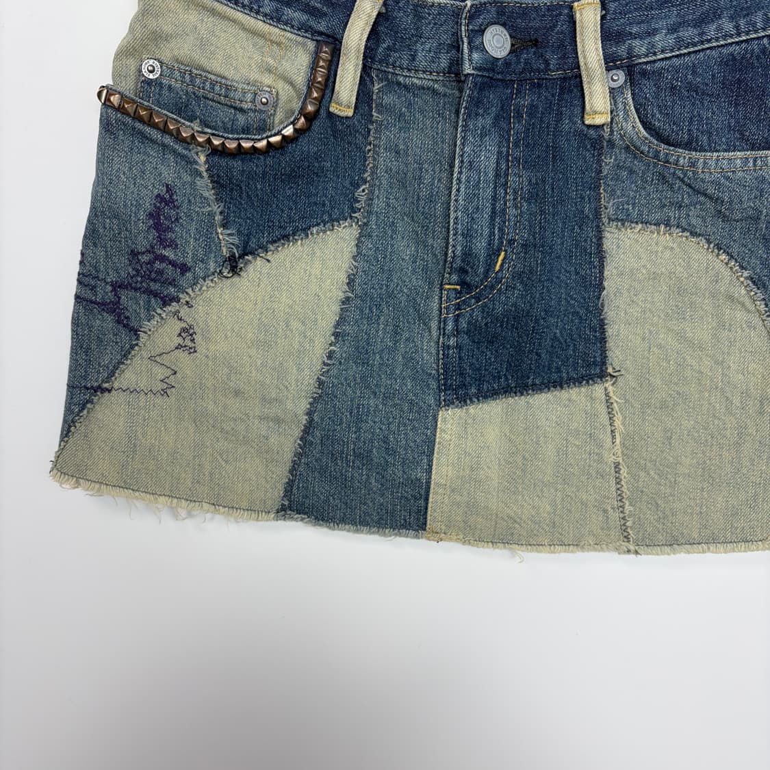 히스테릭글래머 패치워크 데님 스커트 청치마 상품이미지3