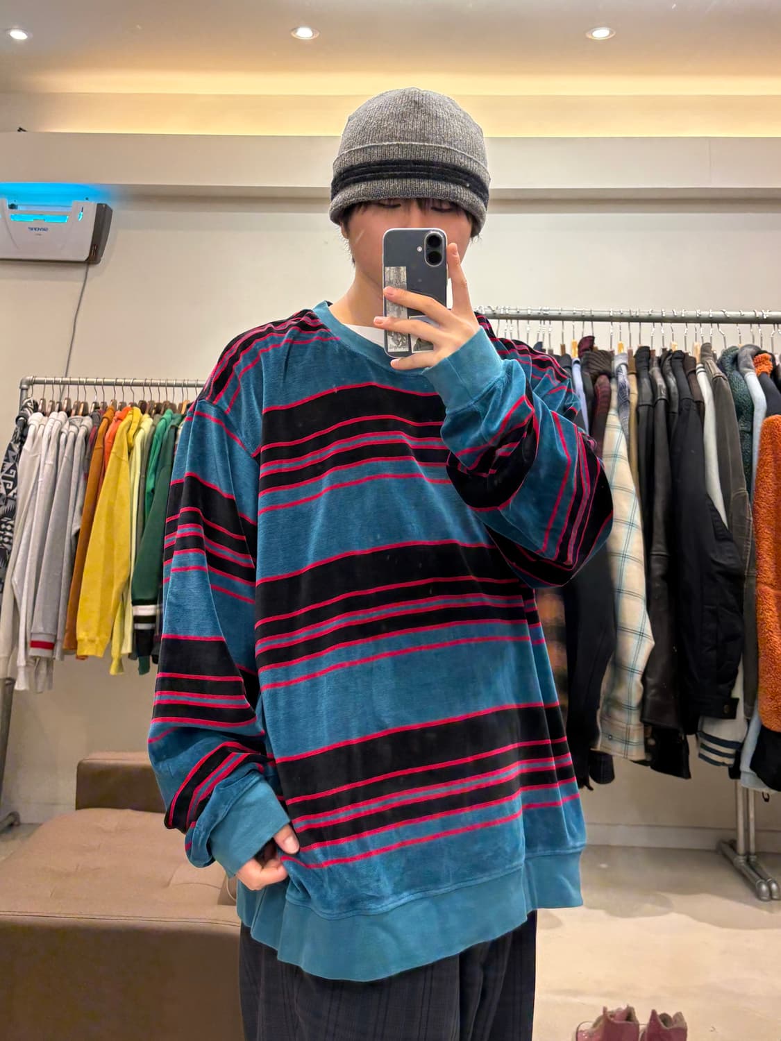 오베이 스트라이프 벨벳 롱슬리브 상품이미지8