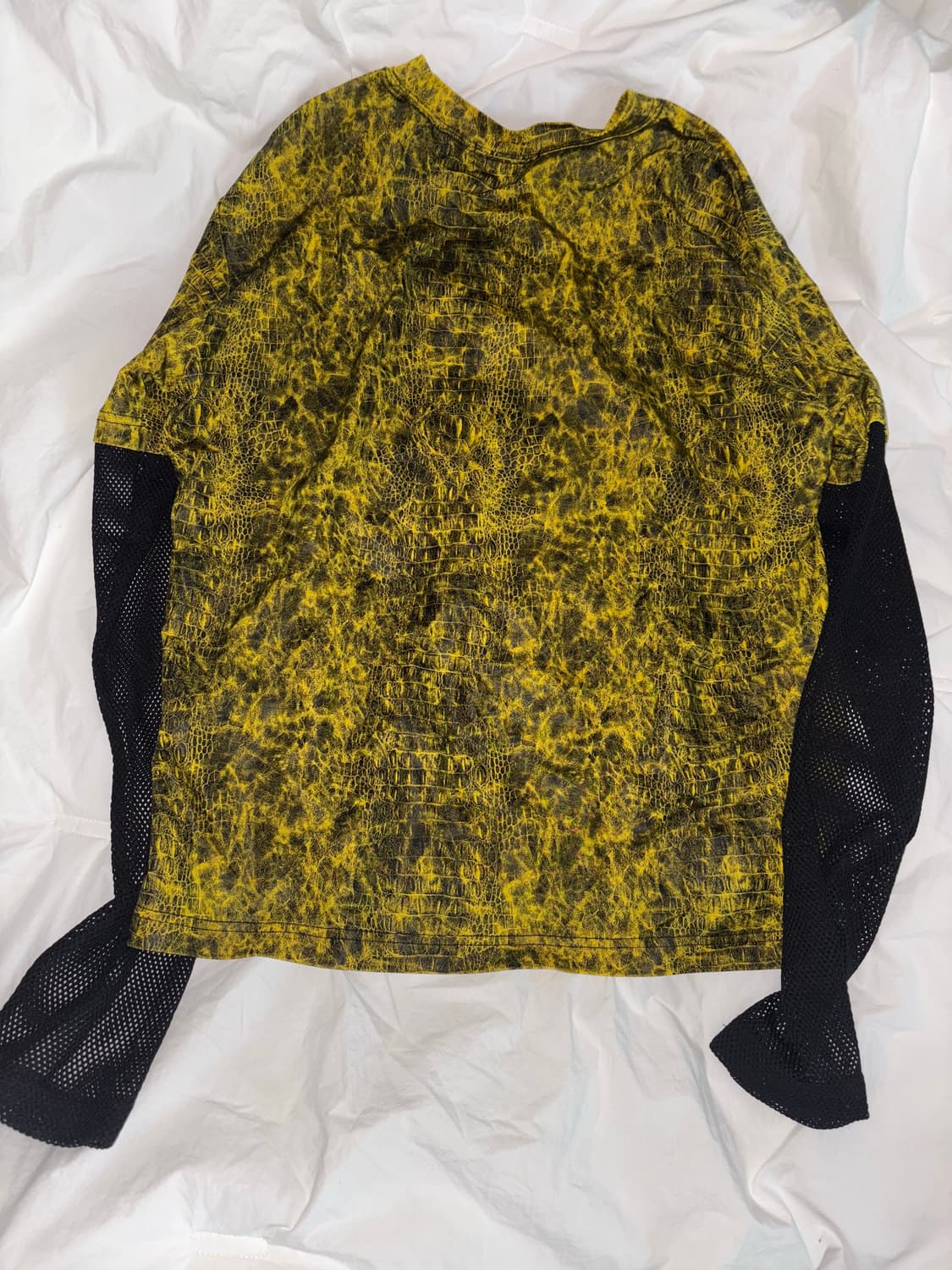 MOSAIC SOCIETY 옐로우 블랙 메쉬 탑 상품이미지4