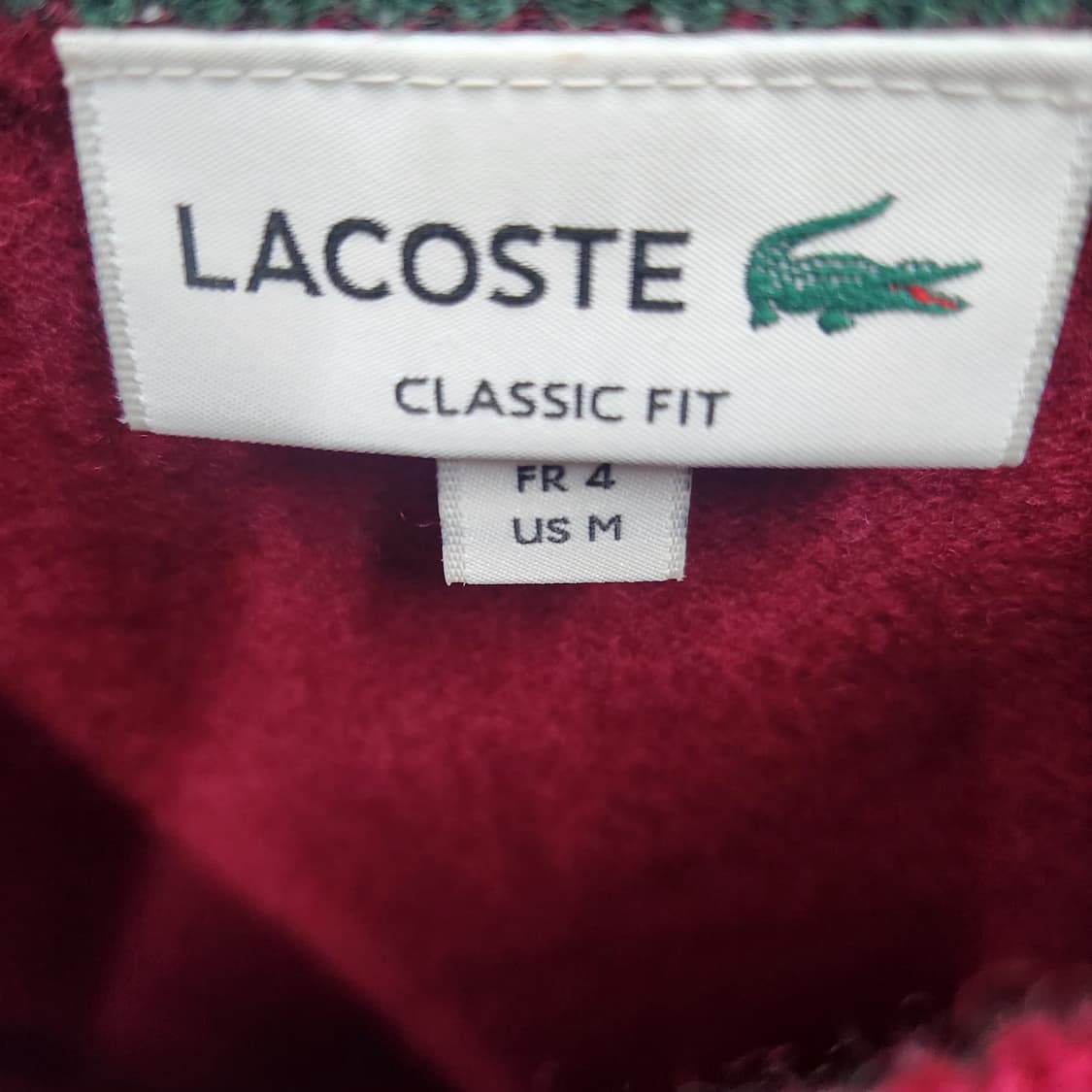 라코스테 로고 버건디 니트(모100%) M 상품이미지4