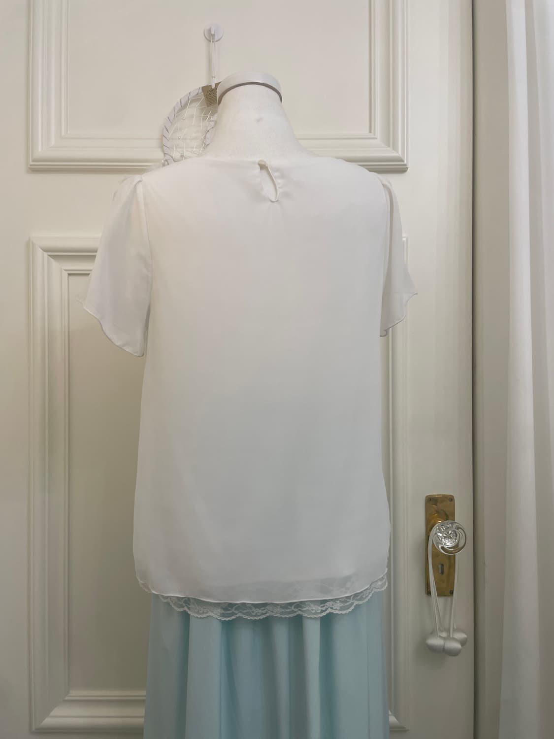 pure white crystal flower lace layer blo 상품이미지5