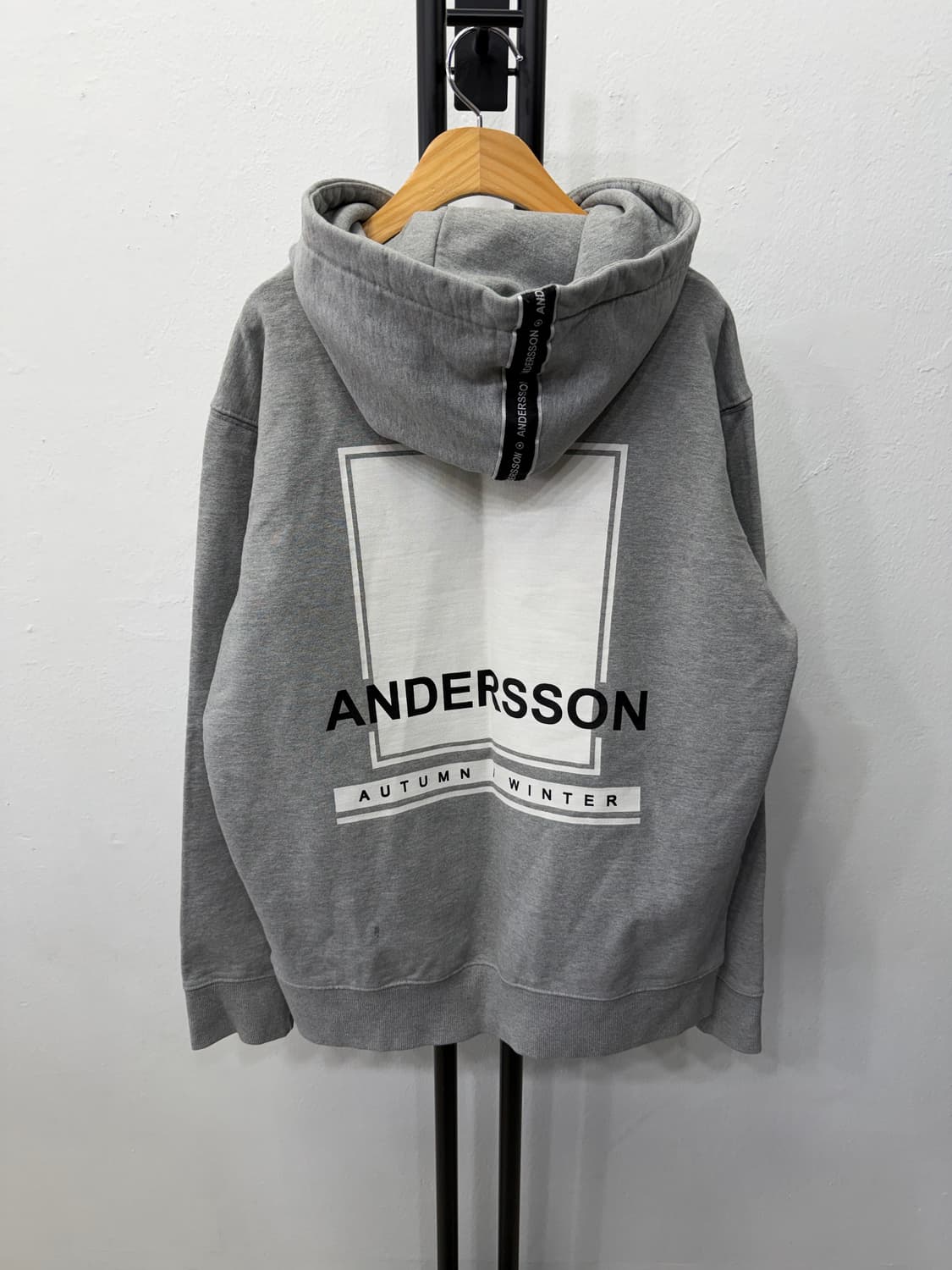 정품) 앤더슨벨 회색 후드티 L 상품이미지4