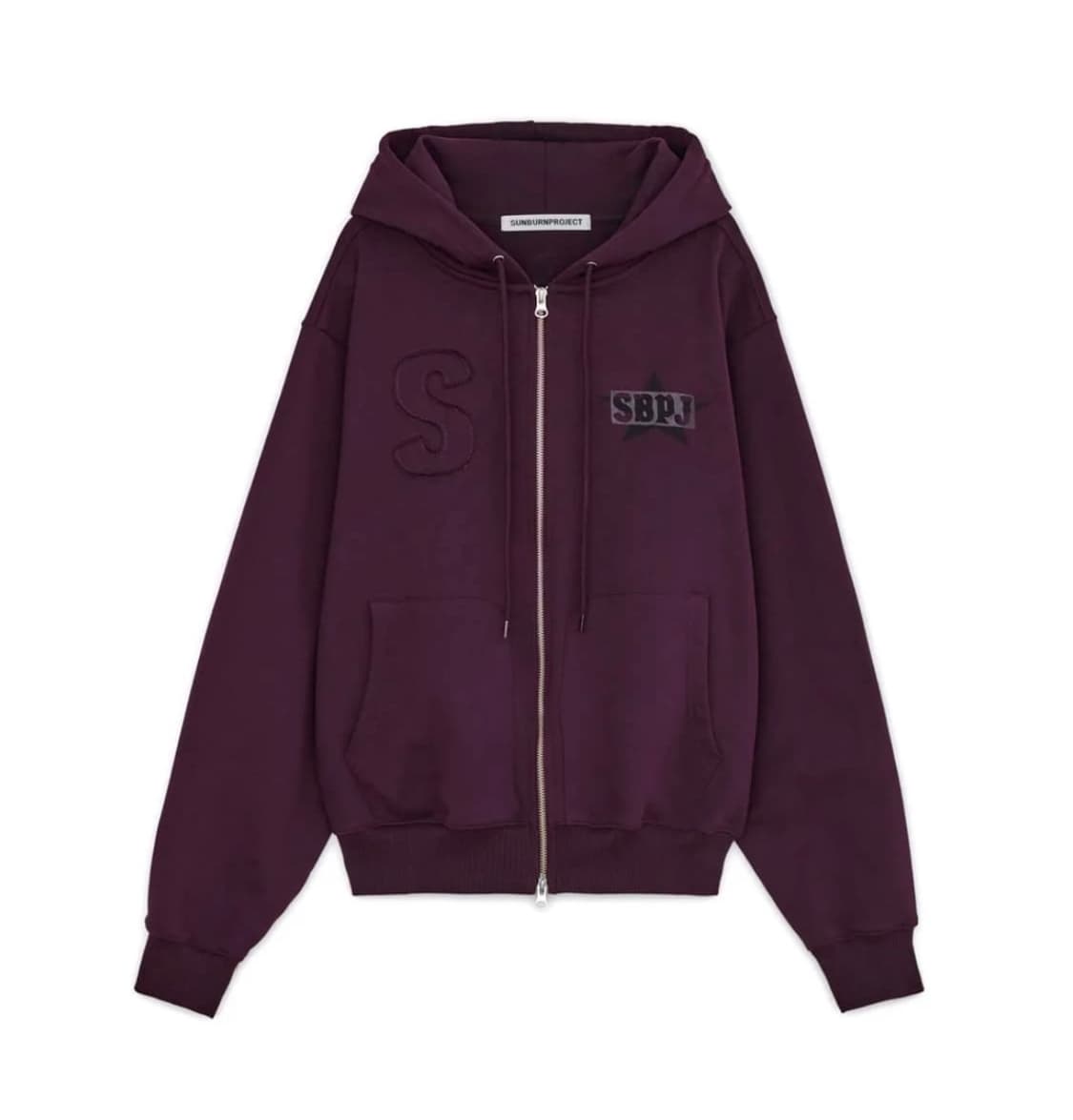 썬번프로젝트 로고 패치 후디 후드집업 상품이미지1