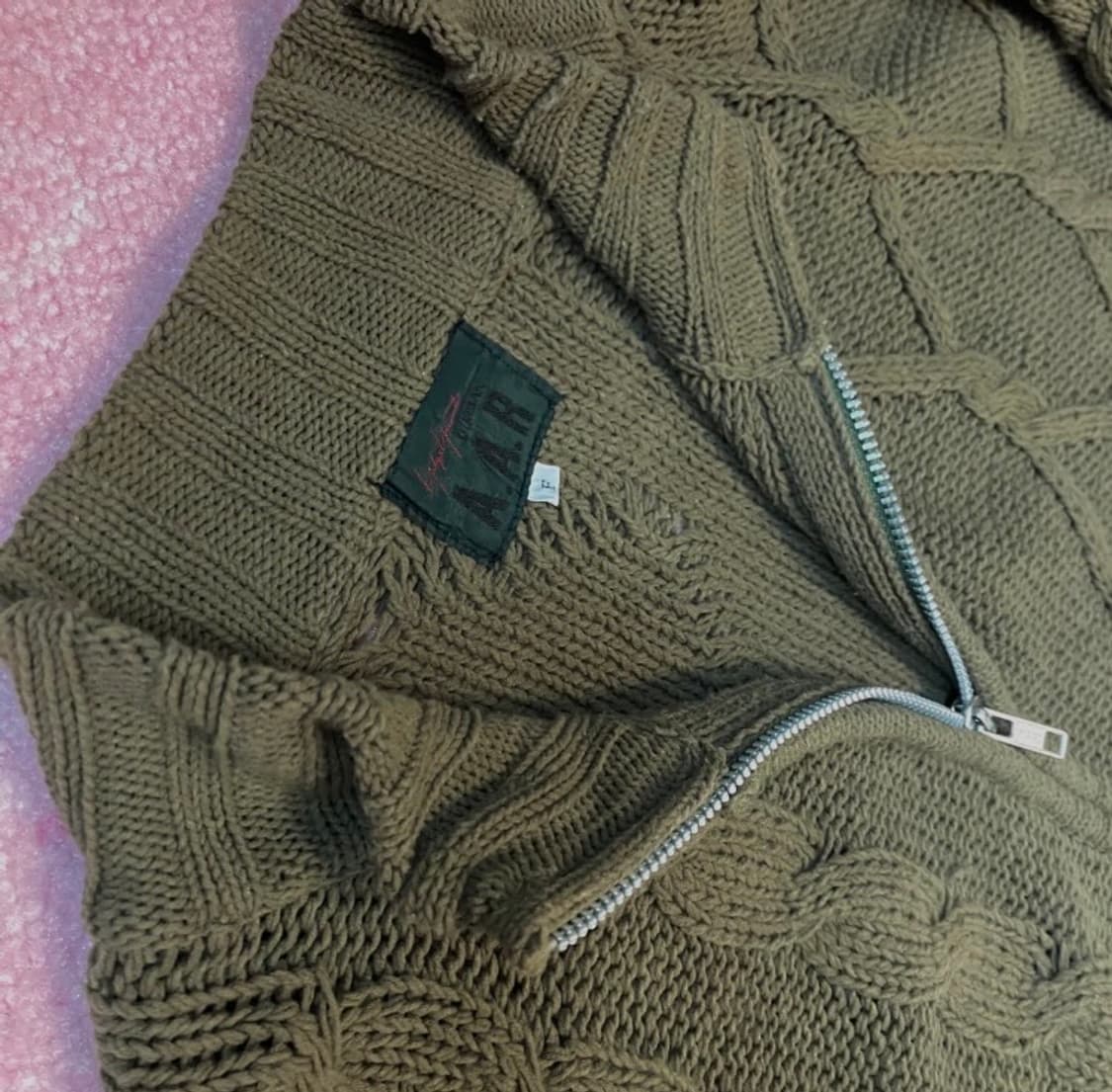 A.A.R unbalance knit zipup  khaki brown 상품이미지3