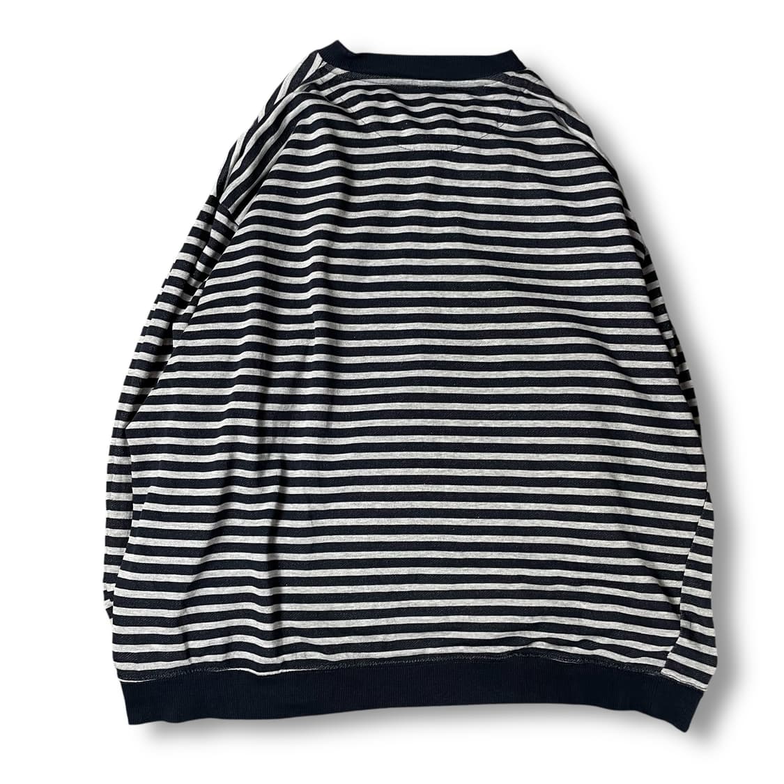 빈티지 네이비 그레이 단가라 긴팔 티셔츠 상품이미지2