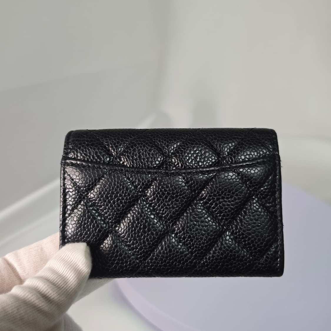 샤넬 카드지갑 캐비어 블랙 금장 상품이미지3