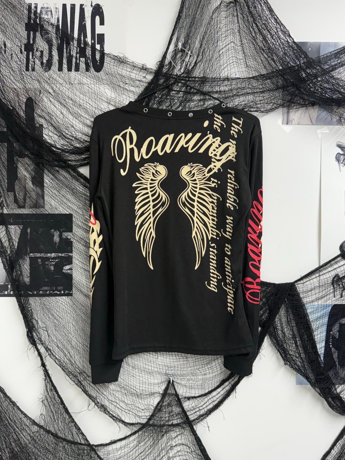 Punk mood wing printing longsleeve  상품이미지4