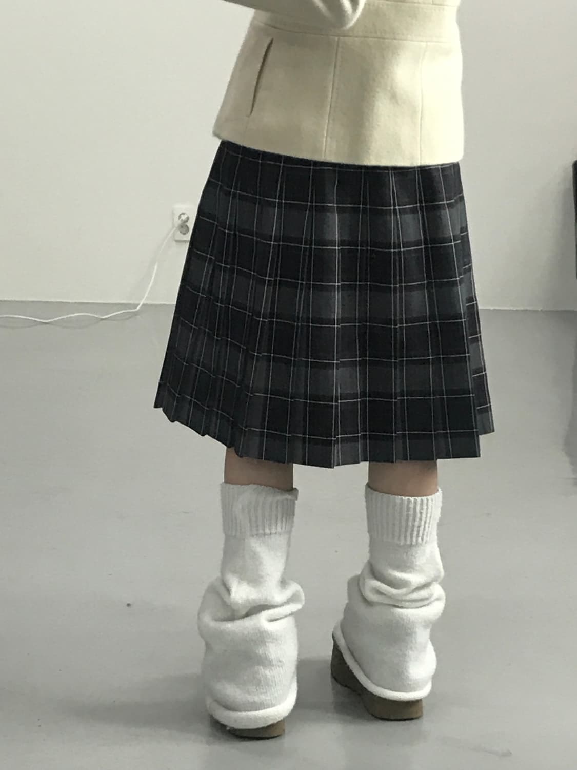 United Arrows Checked Midi Lap Skirts 상품이미지3