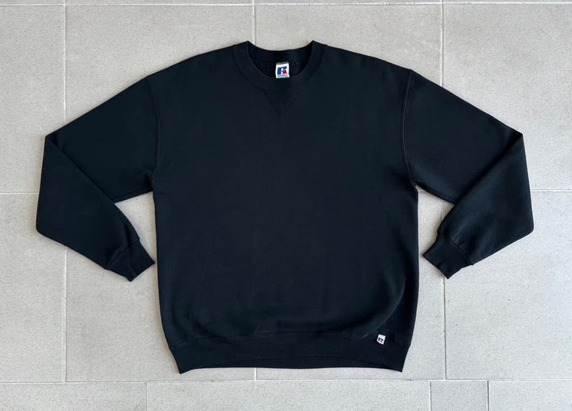 90s 빈티지 러셀 스웻셔츠 블랙 L USA 상품이미지1