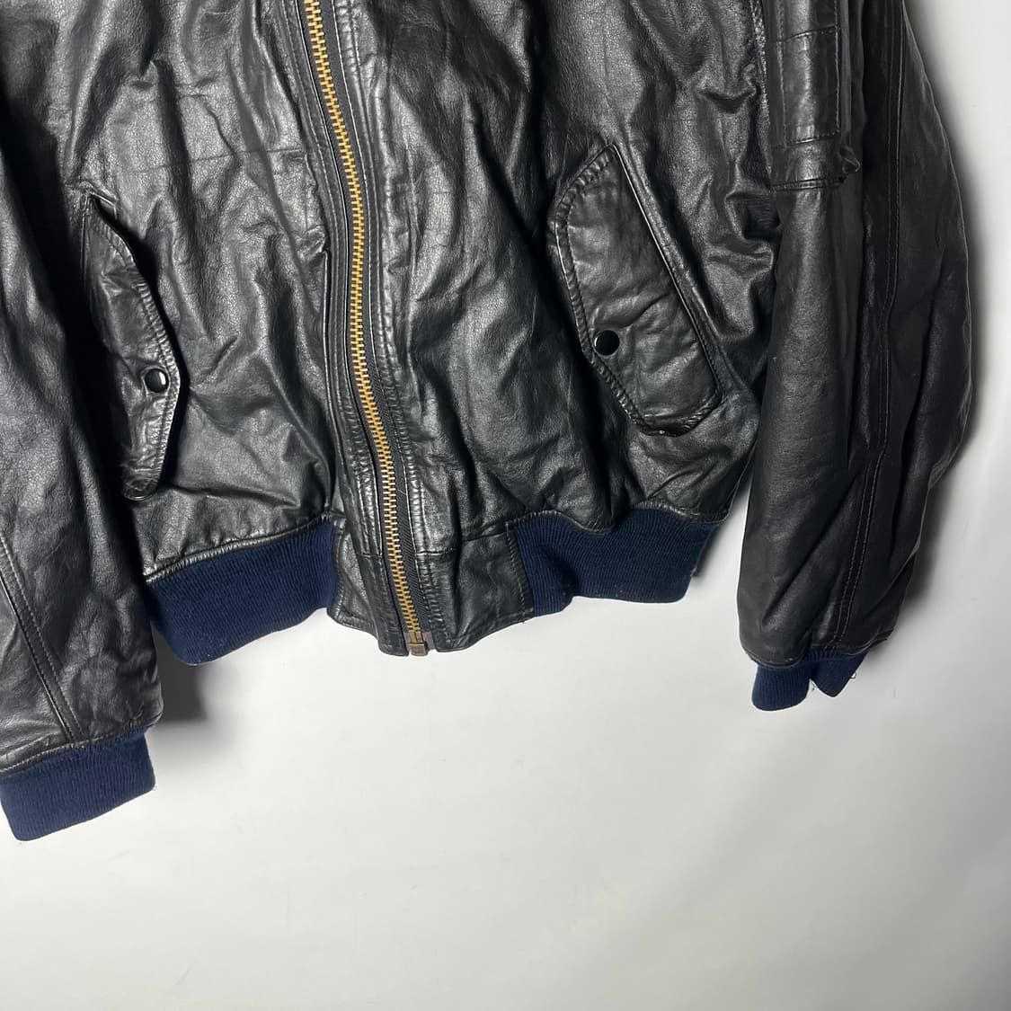 [JPN] 90's 빈티지 재팬 올 레더 바시티자켓 상품이미지4