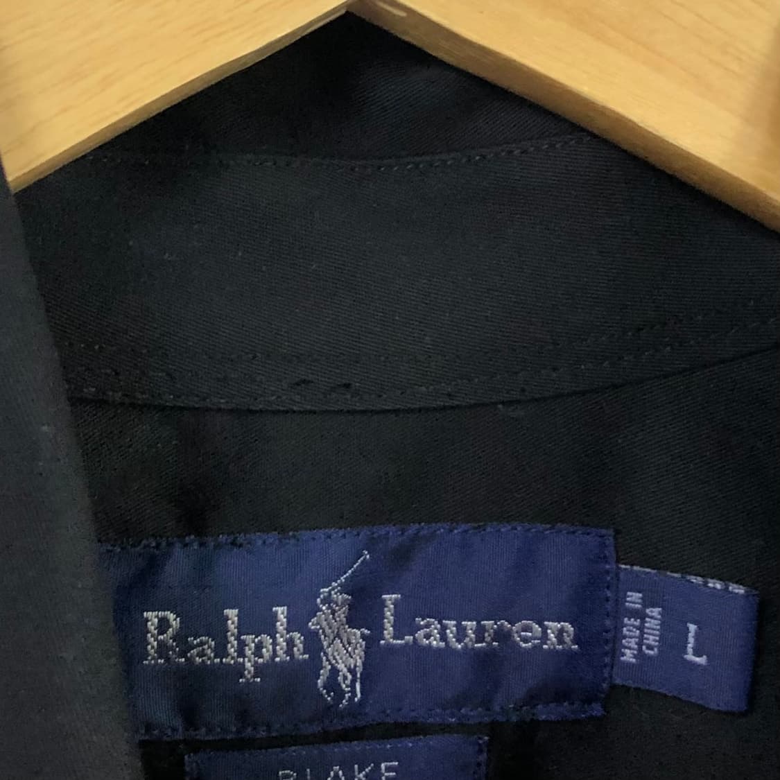 XL 폴로 블랙 솔리드코튼 셔츠 상품이미지3