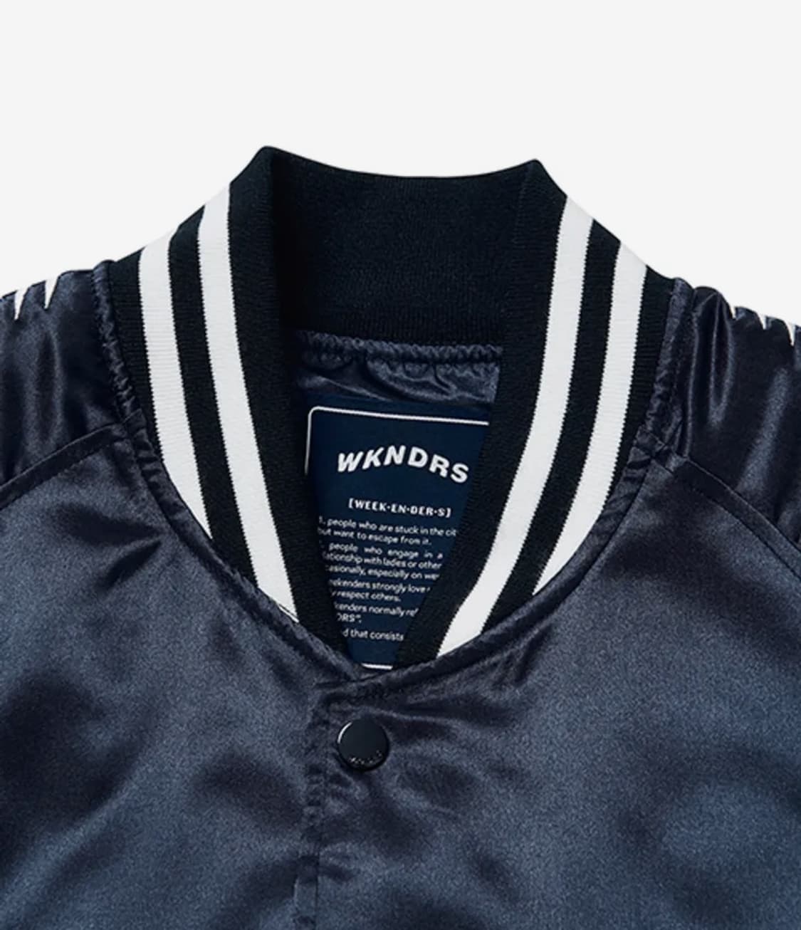 WKNDRS 위캔더스 바시티 자켓 W SATIN JK (NAVY) M 상품이미지4