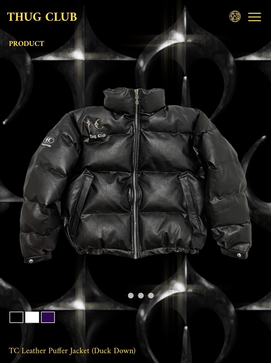 떠그 클럽 레더 패딩 상품이미지1